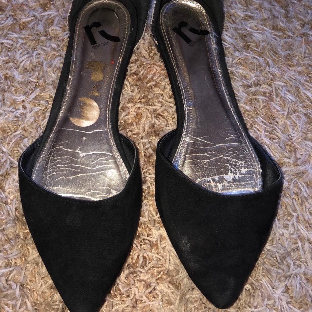 Black suede flat